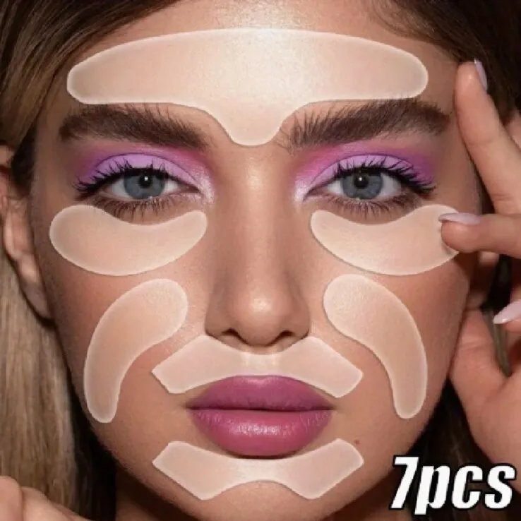 Αντιρυτιδικά Επιθέματα Σιλικόνης Επαναχρησιμοποιούμενα Μέτωπο Μάτια Μάγουλα Χείλη Silicone Reusable Anti-Wrinkle Patches
