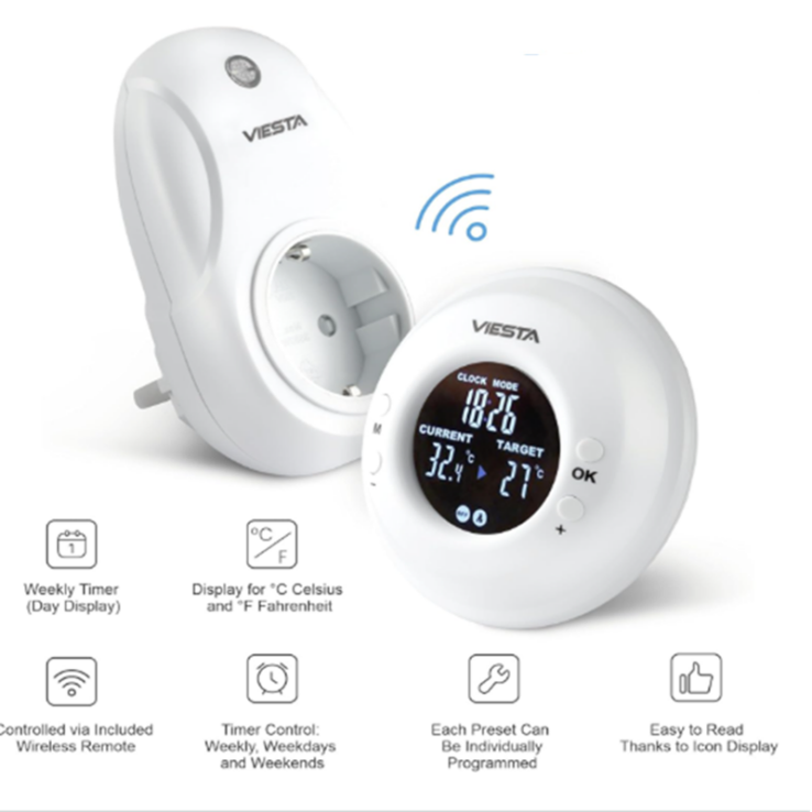 Ασύρματος-Θερμοστάτης-Πρίζας-TH-20 Wireless Plug-in Socket Thermostat