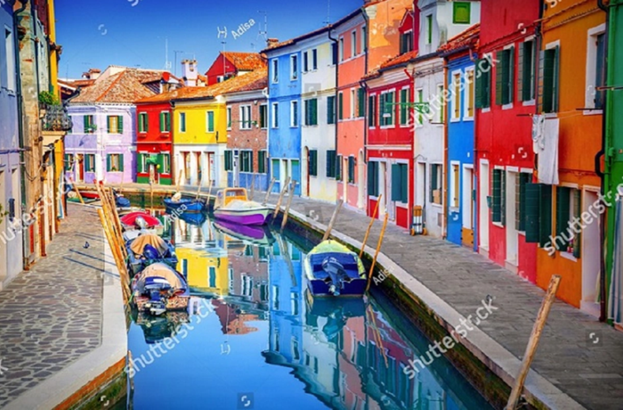 Προεκτυπωμένο Υπέρυθρο Πάνελ Koenighaus 600-1200w Colorful Houses in Burano Italy.